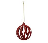 Boule de Noël Déco ""Vague"" 8cm Rouge