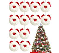 Boule de Noël Duveteuse 12 Pièces Décoratives Murales en Peluche Douce en | Décorations de Noël Duveteuses en Forme de Boule pour salon, couronne, manteau de cheminée, fenêtre, escalier, porc