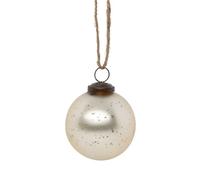 Boule de Noël en Verre Bois de Rose 7cm Beige