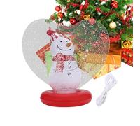 Boule de Noël géante gonflable | Décoration de Noël lumineuse en forme de cœur, figurine à l'intérieur - pour extérieur, piscine, jardin, pelouse, porche, plage, terrasse, , espace public