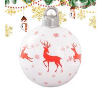 Boule de Noël gonflable 40 cm Flocon de neige Elk Décor | Boules décoratives gonflables pour arbre, porte d'entrée, porche, pelouse, jardin, fête, blanc