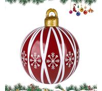 Boule de Noël Gonflable Géante 60cm Boule de Noël Gonflable en PVC Grosses Boules de Noel Exterieur pour Décoration de Noël, Décoration de Jardin, Cour, Porche (Rouge B)