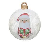 Boule de Noël gonflable géante avec télécommande et lumières LED, décoration extérieure gonflable de 60 cm (23,6 pouces), en PVC imperméable,