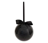 Boule de Noël Pailletée Nœud 9cm Noir