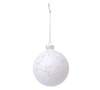 Boule de Noël Paillettes Souffle Polaire 7cm Blanc