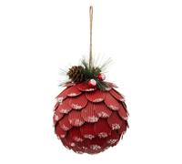 Boule de Noël Pomme de Pin 10cm Rouge