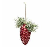 Boule de Noël Pomme de Pin Soir - Rouge