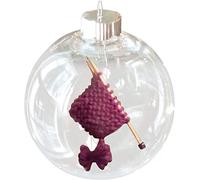 Boule de Noël Transparente avec Tricot et Crochet, Ornement de Boules, Décoration de Boule Cristalline à Suspendre pour Sapin de Noël, Cadeau de Noël en Laine Faite à la Main pour Les Tricoteurs (C)