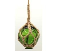 Boule de pêche en verre & Tauwerk/sisal Vert - Parfait pour la décoration maritime