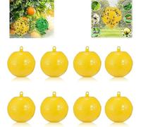 Boule De Piège à Mouches Suspendue Boule Anti Mouche Interieur - Attrape Mouche et Insectes | Piège Collant Efficace pour Intérieur & Extérieur | pour Cuisine, Verger, Boutique de Fruits (Jaune)