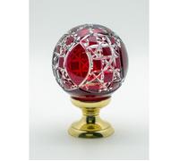 Boule de rampe - COLORIQUE - Mousson - Cristal rouge - Hauteur 140 mm - Diamètre 100 mm