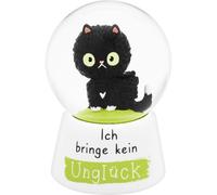 Boule de rêve - Motif Chat Noir - Boule à Neige à secouer - Polyrésine - Hauteur : 6,5 cm - Inscription sur Le Socle - Cadeau d'anniversaire - Amis des Chats - 74844