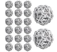 Boule de rotin, 20 pièces Boules décoratives Naturelles,Boule en Osier Boule Décorative, Boules de Rotin Boule en Osier de Remplissage de Vase pour Décoration de Table de Mariage 3cm