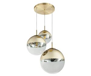 Boule de verre Lampe à suspendre or Télécommande Plafonnier dimmable en kit avec ampoules LED RGB incluses