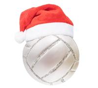 Boule de Volleyball de Noël en Verre soufflé pour décoration de Sapin de Noël 2025-8 cm