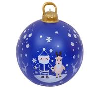 Boule Décorative de Noël Gonflable Bleue PVC, Usage Extérieur | Réutilisable, Gonflage Rapide, Impression Vive, pour Jardin et Ambiance Festive de Noël