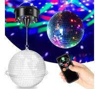 Boule disco avec moteur rotatif, boule disco de 15 cm pour fêtes, lumières de moteur avec télécommande, moteur rotatif LED, boule de miroir, moteur à boule disco, lumière disco pour DJ club, scène