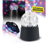 Boule disco Cheetah à Led avec rotateur intégré + Jeu de lumière OVNI SONO DJ LIGHT SOIREE FAMILLE