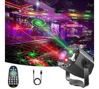 Boule Disco LED avec 72 Motifs de Projection,Jeux de Lumière pour soiree RVB Multicolore,Projecteur de Soirée avec Télécommande et Commande Vocale,Effet Stroboscope pour Anniversaire,Mariage,Noël,Bar