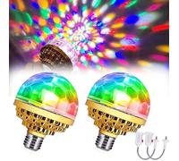 Boule disco LED - Effet stroboscopique - Changement de couleur RVB - Rotation 360° - Couverture 50 m²