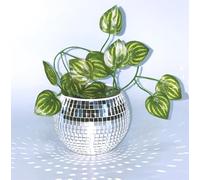Boule Disco Plante,Vase Boule Disco,Pot Fleur Disco,Pot Boule Disco,Boule a Facette Vase Disco,Cache Pot Disco,Bol Disco,Verre Pot de Fleurs Miroir,Jardiniere Disco Deco pour Mini Cactus Succulent