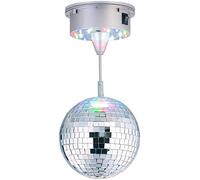 Lunartec Boule disco rotative Ø 15 cm avec socle, 18 LED colorées et 2 effets lumineux