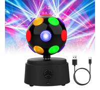 Boule disco rotative à 360 degrés, boule disco avec LED multicolore, lumière disco 3D - Prend en charge la connexion Bluetooth, haute compatibilité, effet son stéréo surround