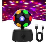 Boule disco rotative, boule disco 360° avec LED multicolores, lumière de fête pour discothèque, compatible Bluetooth, pour fête, anniversaire, maison, Noël, enfants