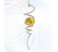 Boule d'observation en Spirale en Forme de Queue de Spirale, stabilisateur de Vent, Attrape-Soleil, décoration en métal avec Boule en Verre Cristal doré et Crochet pivotant, décoration d'intérieur ou