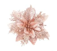 Boule florale artificielle à suspendre pour couronne de Noël 18 cm | 18 cm de taille, mélange de tissu et de plastique, aspect réaliste, s'accroche facilement, illumine n'importe quel arbre