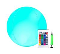Boule gonflable à LED - Jouet lumineux pour piscine de plage, lumière flottante de 38 cm, boule qui change de couleur avec télécommande | Décoration de fête étanche IP68 pour jeux d'intérieur
