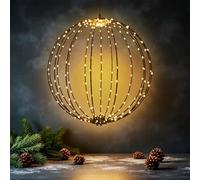 Boule lumineuse à suspendre pour l'extérieur - 40 cm - Minuterie et prise - 240 LED