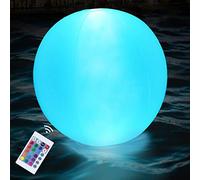 Boule Lumineuse Exterieure Solaire Gonflable Ø 40cm, Jardin, Eclairage LED, Lampe Flottante Changeante Couleur Decoration de Piscine Accessoire