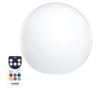 Boule lumineuse flottante LED sans fil LUMISKY BOBBY C50, Ø50 cm, Multicolore dimmable, Recharge induction, Télécommande
