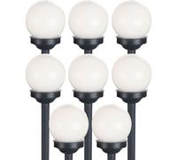 Boule lumineuse solaire 10 cm boule lumineuse solaire jardin LED décoration de jardin boule solaire pour extérieur petit, durée d'éclairage environ 6-8 heures, H 38 cm, lot de 8