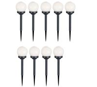 Boule lumineuse solaire 10 cm boule lumineuse solaire jardin LED décoration de jardin boule solaire pour extérieur petit, durée d'éclairage environ 6-8 heures, H 38 cm, lot de 9