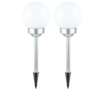 Boule lumineuse solaire boule de jardin boule solaire décoration de jardin LED solaire pour extérieur 15 cm, avec piquet de sol et support de balcon, durée d'éclairage environ 6-8 heures, H 42,5 cm, l