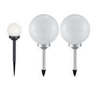 Boule lumineuse solaire boule de jardin boule solaire décoration de jardin LED solaire pour l'extérieur, avec piquet, durée d'éclairage environ 6-8 heures, blanc chaud, D 10/20 cm, lot de 3