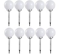 Boule lumineuse solaire boule de jardin lumière solaire LED décoration de jardin boule solaire pour extérieur 30 cm, durée d'éclairage environ 6-8 heures, H 66 cm, lot de 10