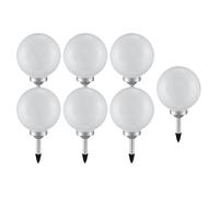 Boule lumineuse solaire boule de jardin lumière solaire LED décoration de jardin boule solaire pour extérieur 25 cm, durée d'éclairage environ 6-8 heures, H 65 cm, lot de 7
