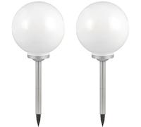Boule lumineuse solaire boule de jardin lumière solaire LED décoration de jardin boule solaire pour l'extérieur 30 cm, avec piquet, durée d'éclairage environ 6-8 heures, H 70 cm, lot de 2