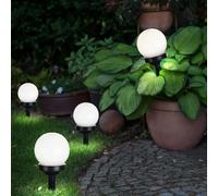 Boule lumineuse solaire boule de jardin lumineuse solaire 10 cm LED décoration de jardin boule solaire pour l'extérieur petite, durée d'éclairage environ 6-8 heures, H 38 cm, lot de 4
