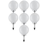 Boule lumineuse solaire jardin LED décoration de jardin boule solaire pour extérieur 20 cm boule lumineuse solaire, durée d'éclairage environ 6-8 heures, H 62 cm, lot de 7