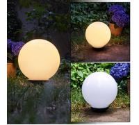 Boule lumineuse solaire LED Campinas en plastique blanc étanche