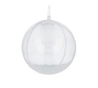 Boule Plastique Transparente pour accrocher 2 Parties de diamètre 8 cm.
