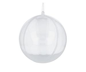 Boule Plastique Transparente pour accrocher 2 Parties de diamètre 8 cm.
