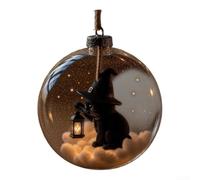 Boule pour déco Halloween 8cm Noire Plastique Suspendue Boule(Halloween Ball A)