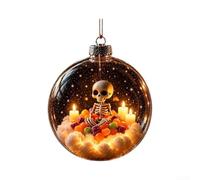 Boule pour déco Halloween 8cm Noire Plastique Suspendue Boule(Halloween Ball C)
