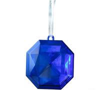 Boule ronde en plastique pailletée à suspendre Bleu saphir 9 cm