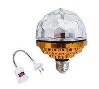 Boule Rotative Colorée DJ Crystal RGB Party Light Disco Ball LED RGB Strobe Party Lampe Ampoule Rotative Ball Light Bulb avec Douille(E.U. regulations)